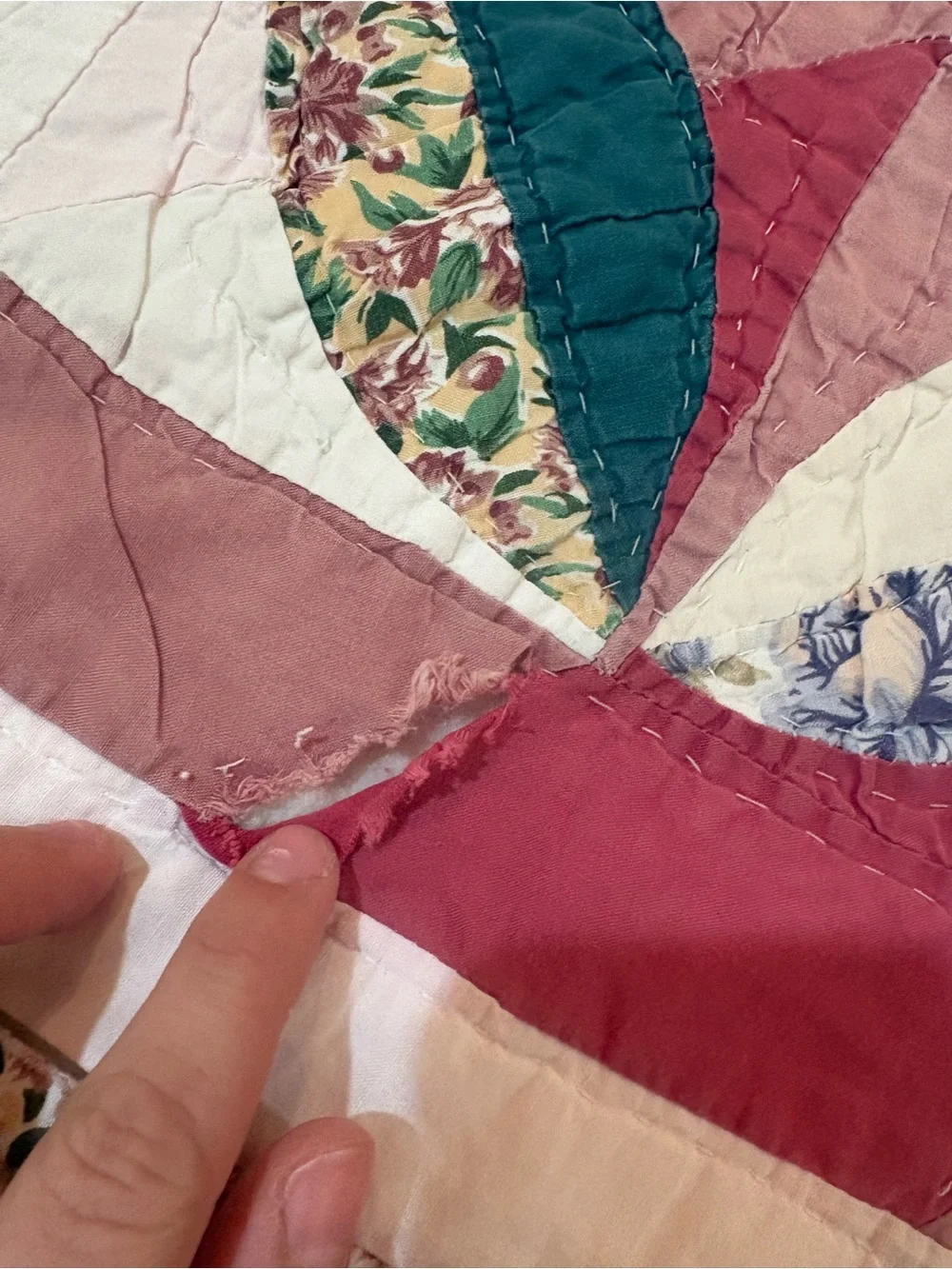 Vintage Arch Quilts Orange Peel Quilt Queen Boho Shabby Chic Granny